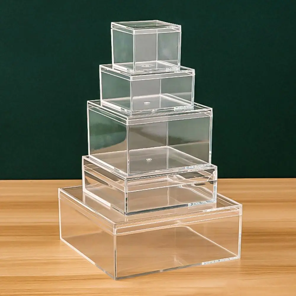 New Multi Size Storage Box Square Acrylic Display Box Transparent Handmade Acrylic Jewelry Cosmetics Wedding Favor
