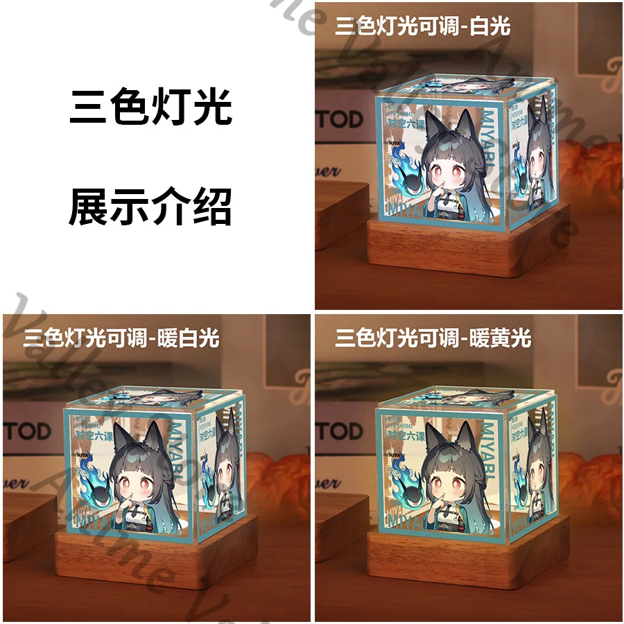 Anime Zenless Zone Zero Hoshimi Miyabi Jane Doe Cosplay Acrylic Night-light Cartoon DIY Three-colour Night Light Nights Lamp