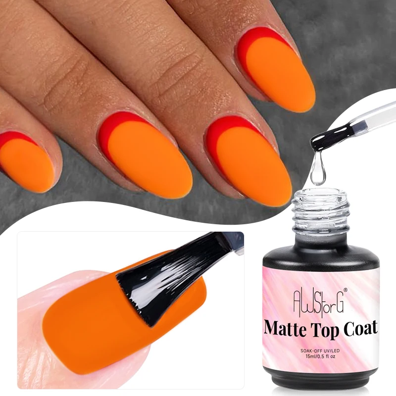 Base de revestimento superior fosco, esmalte em gel, superfície protegida, sem limpeza, semi permanente, vernizes híbridos uv, suprimentos de manicure