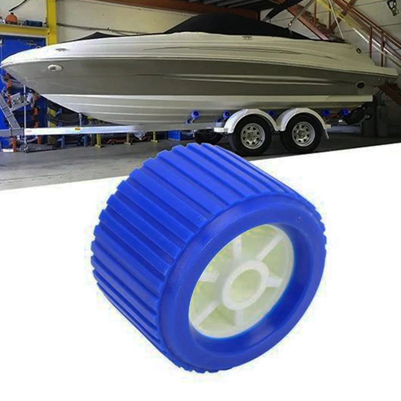 Boat Trailer Ribbed Wobble Rollers, Trailer Roller Boat Ramp Rollers Boat Lift Wheels Kit For Boat Yacht Trailer,4Pcs