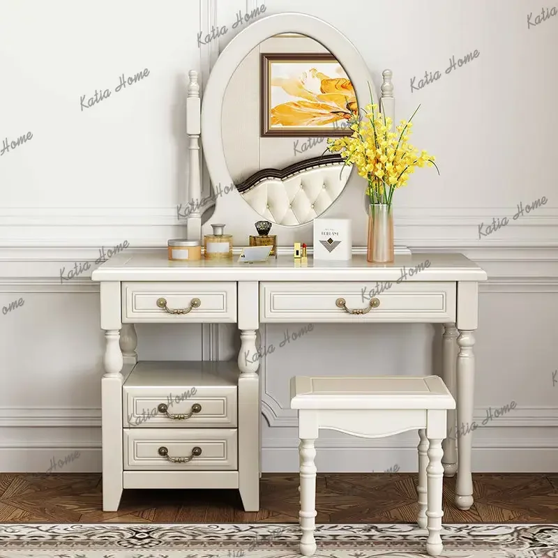 White Luxury Vanity Table Nordic Accent Designer Modern Unique Cheap Bedroom Dressing Table Universal