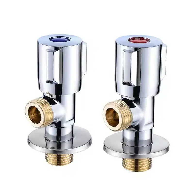 

Copper Angle Stop Valve Hot and Cold Water Stop Valve Quick Open Faucet Valve for Bathroom Kitchen Toilet Sink 1/2