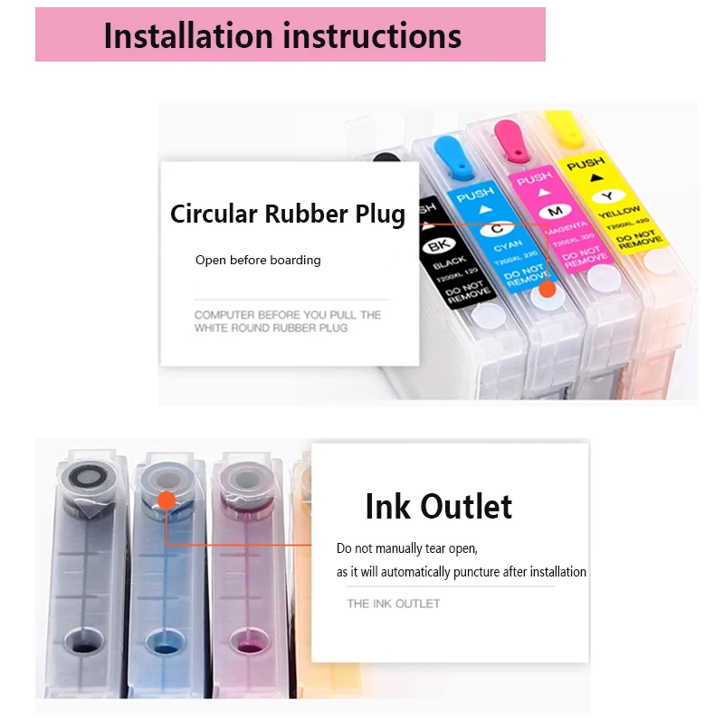 604 604XL Hervulbare Inktcartridge Met Chip Voor Epson XP-2200 XP-2205 XP-3200 XP-3205 XP-4200 XP-4205 WF-2910 WF 2930 2935 2950