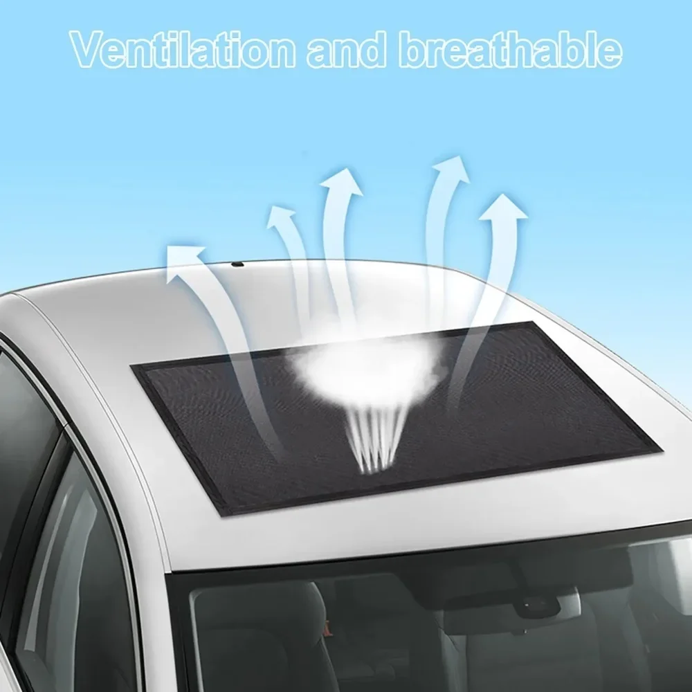 Car Sunroof Anti-mosquito Sunblock Net Sunscreen Heat Insulation Sunshade Roof Magnetic Suction Screen Sun Shade Ventilation