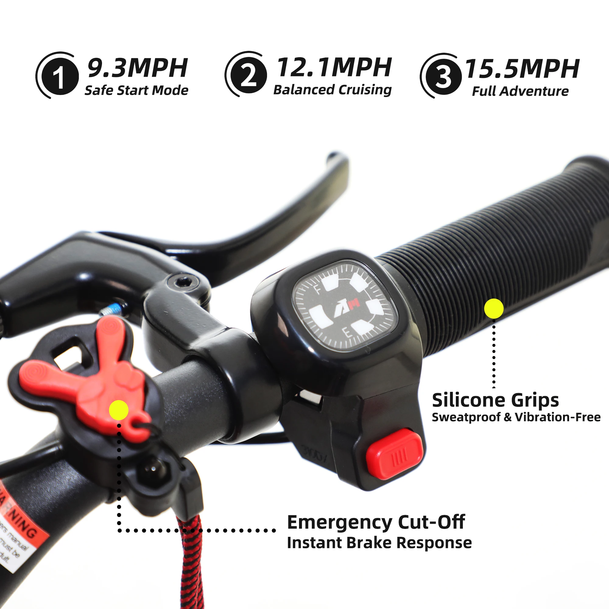 RFN Racing 18 elektrische crossmotor voor kinderen - 36V 3-speed stunt-springfiets - lichtgewicht aluminium frame elektrische fiets voor leeftijd 14+