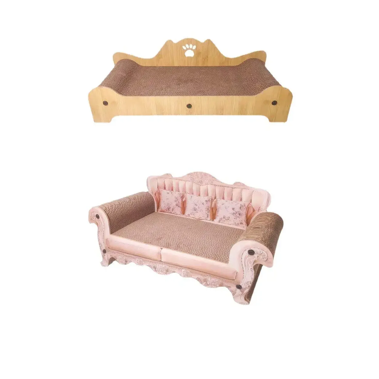 Extra Large  Sofa Scratching Board Integrated Fat Lady Chair  Nest Wear Resistant  Lounger  Bed for Medium Cats