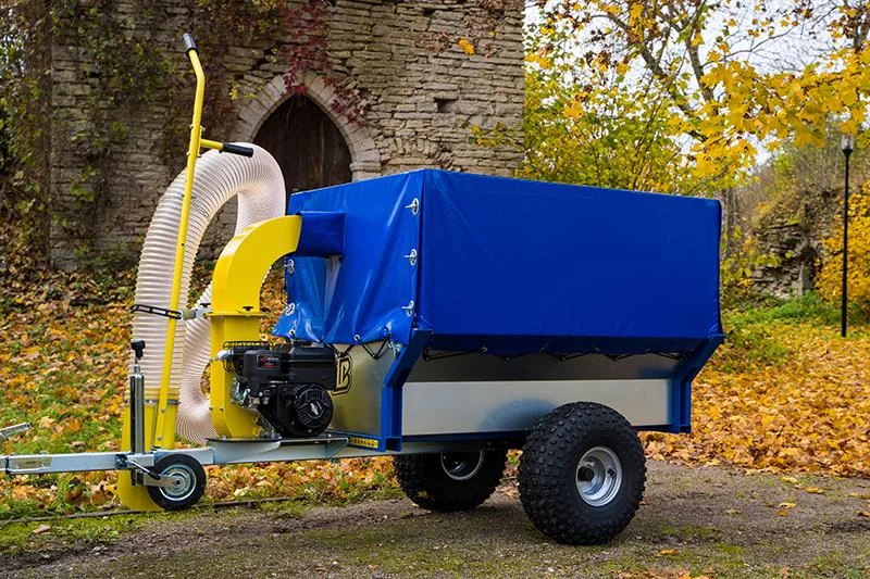 Leaf Vacuum Collector Trailer, 500kg Capacity Leaf Blower Vacuum Suction Machine for Street Park Garden Lawn Waste Cleaning