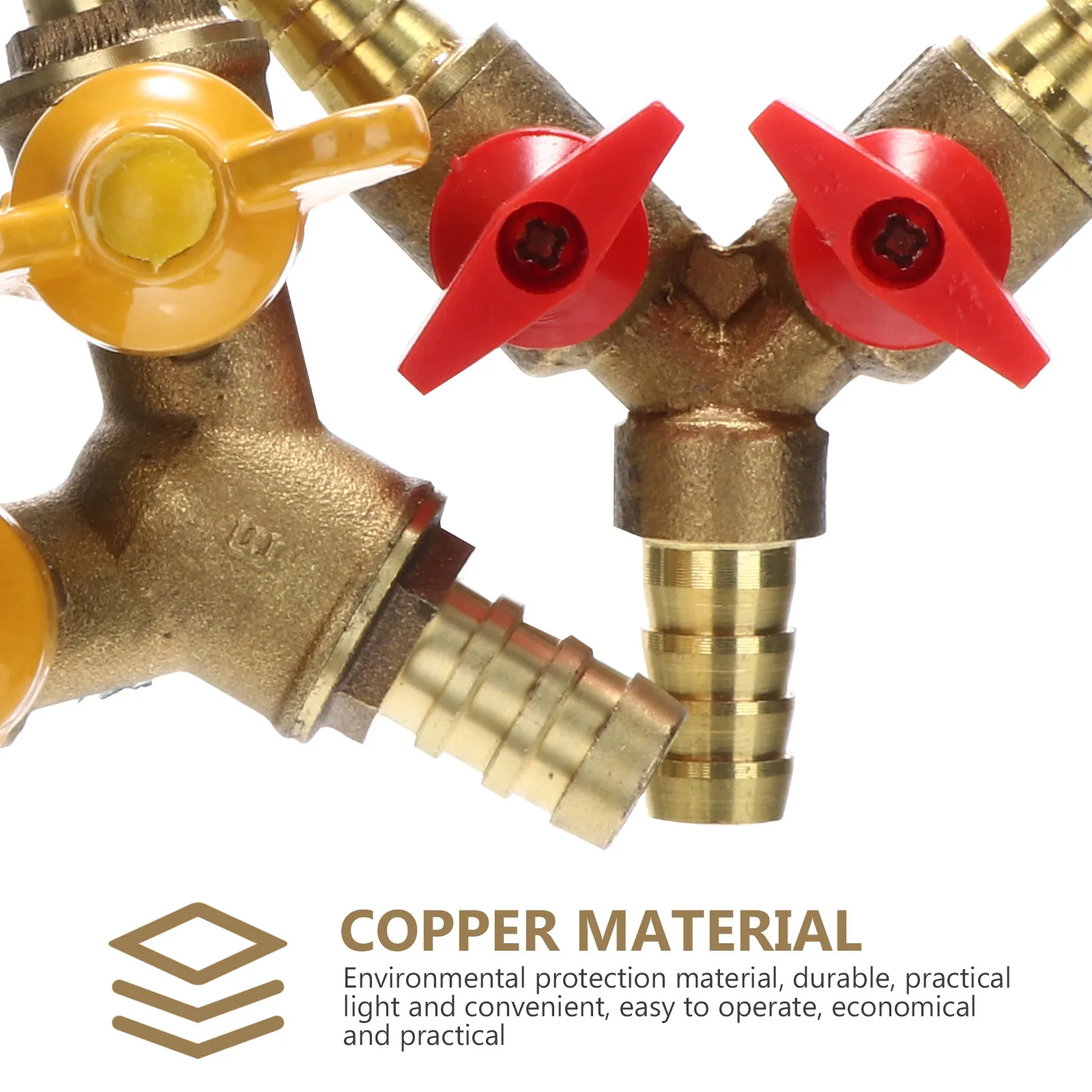 

2Pcs Premium Copper Y-Shaped 3 Way Shut Off Ball Valve for Gas Air Oil Systems Residential Commercial Use Split Valve