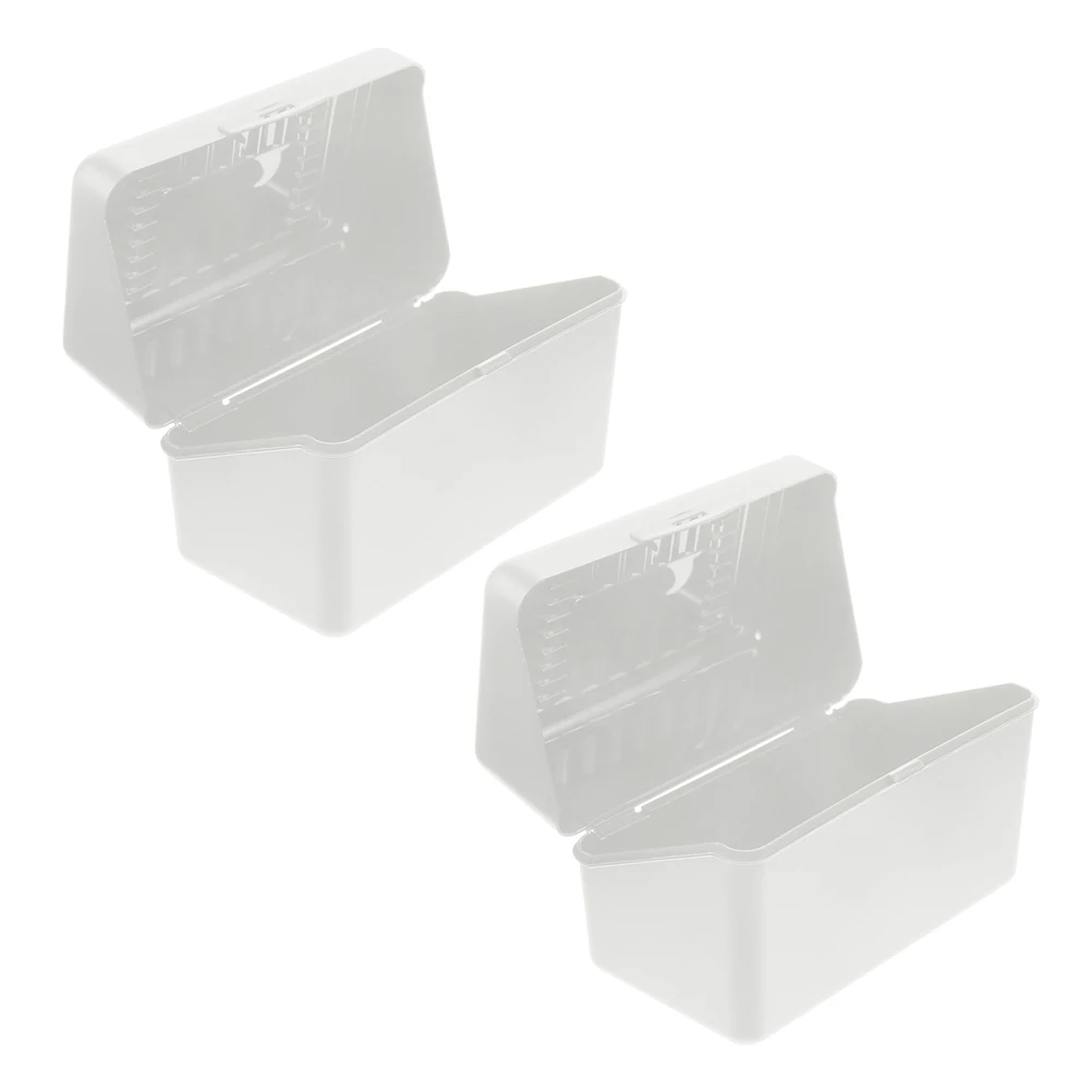 

2Pcs Index Box White Office Cards Holder Business Storage Case Desk Organizer Index Card Box Multi Function Container