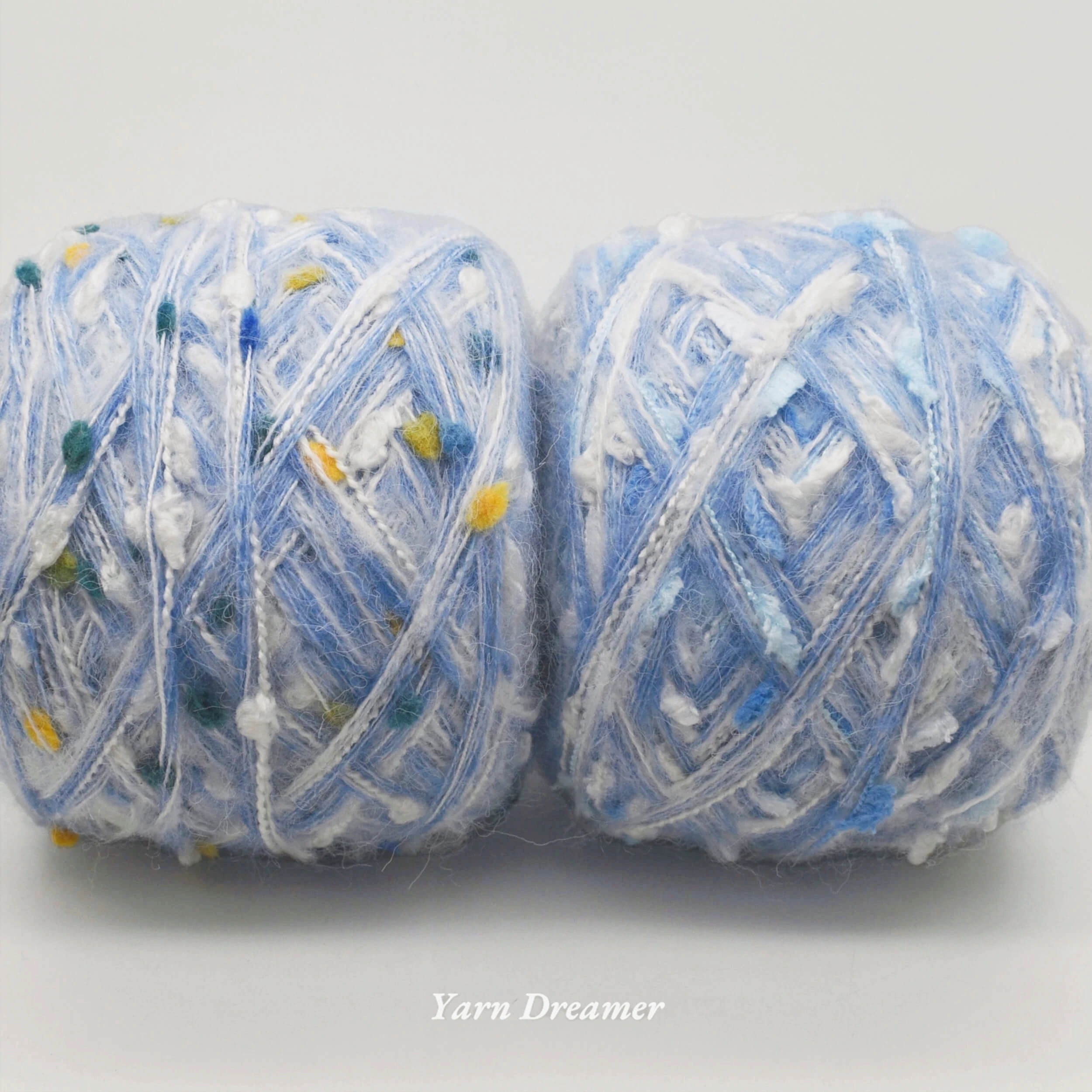 

Confetti Textured Mohair Knitting Yarn Chunky Hand Blended Blue Fluffy Yarn for Crochet Wool Slub Art Yarns Multicolored