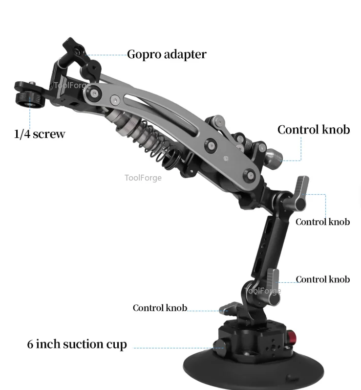 Car Mount Suction Cup Stabilizer Z-Axis Gimbal Camera Shock Arm Mount