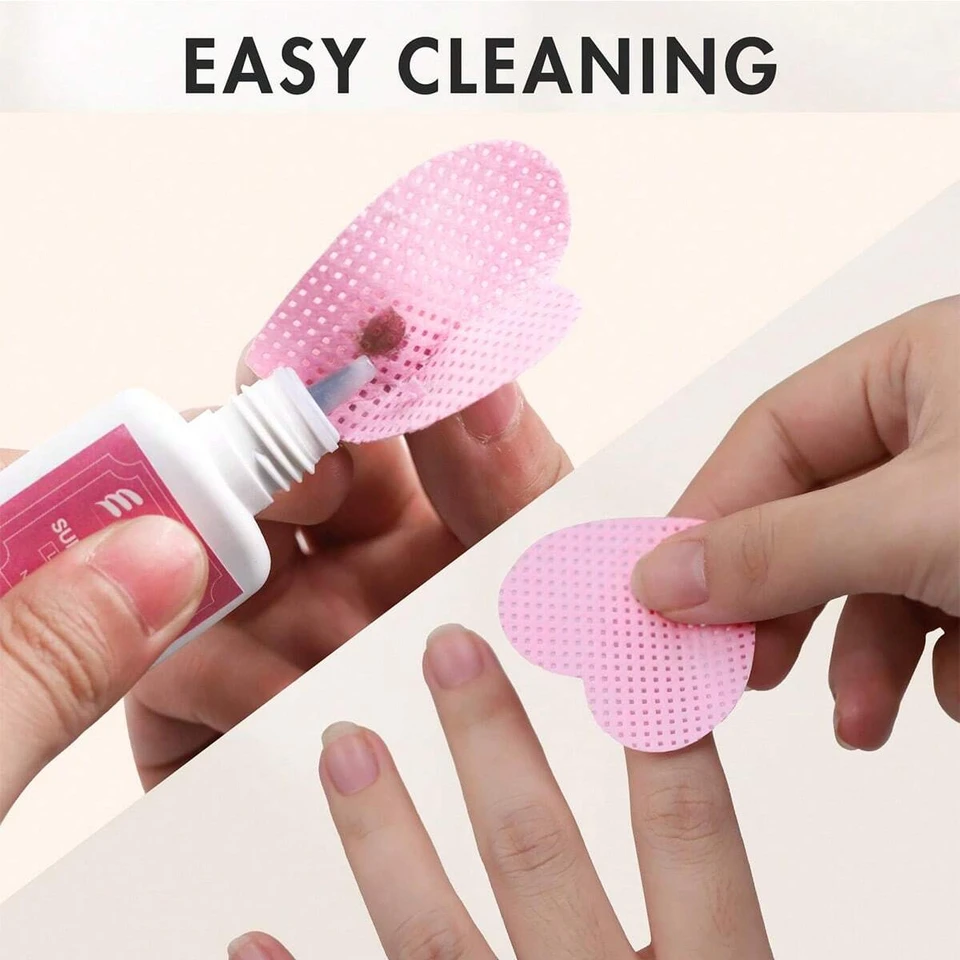 Toallitas sin pelusa YIKOOLIN 200pcs/caja para uñas, toallitas para pegamento de extensiones de pestañas, paño limpiador de tela no tejida, algodón removedor de gel para uñas 5