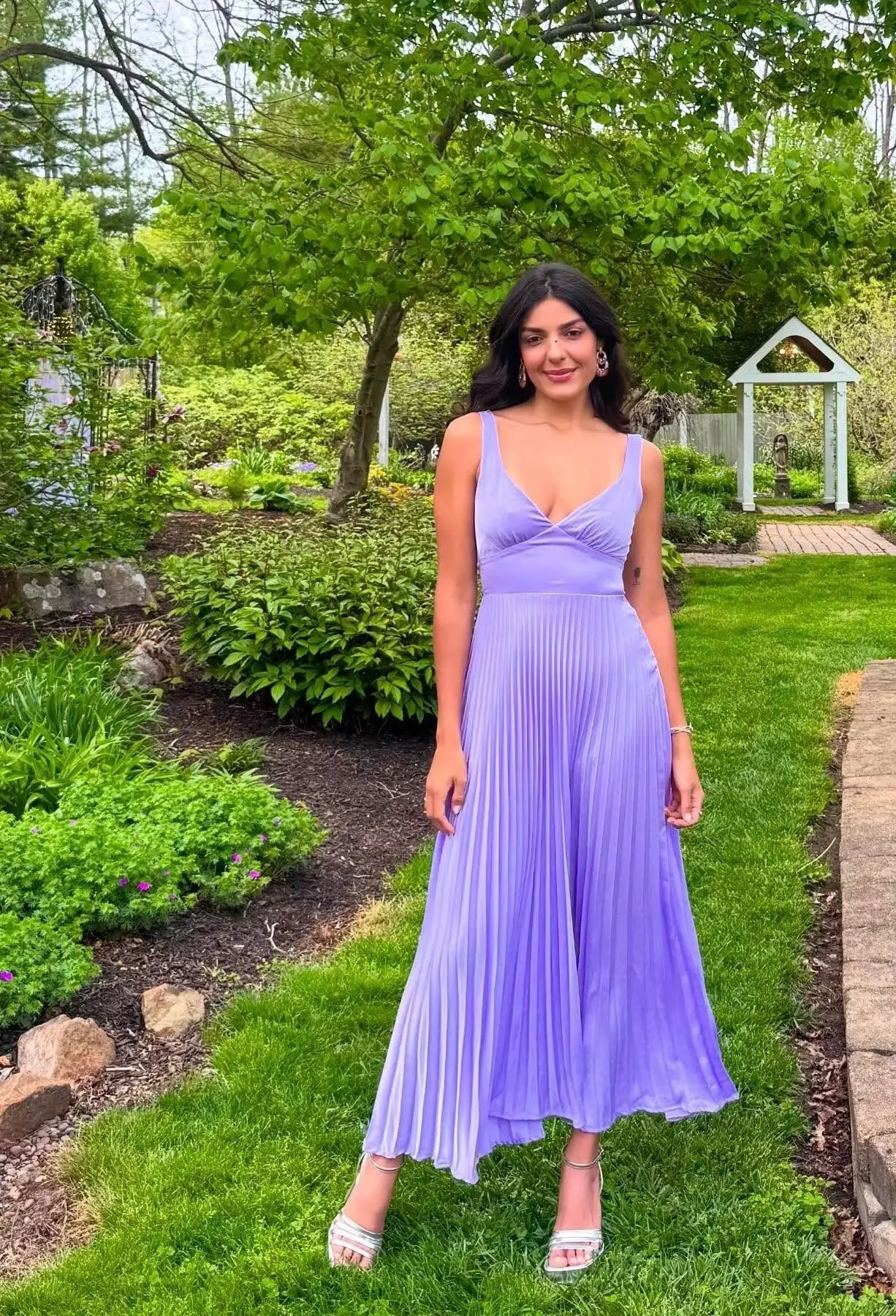 Vestido de dama de honra de cetim plissado com decote em V vestidos maxi sem costas para mulheres