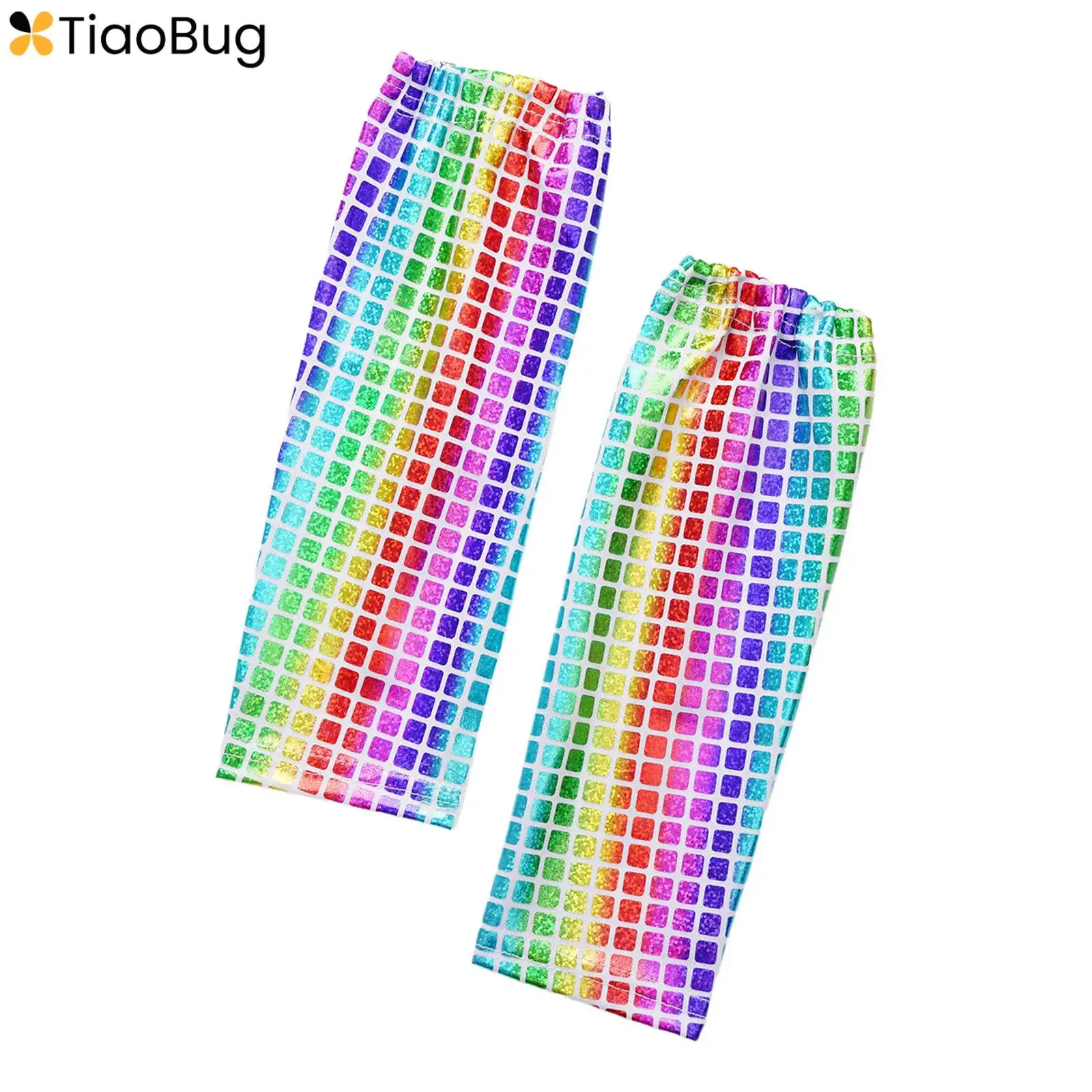

Kids Girls Boys Metallic Plaid Dance Gloves Unisex Children Carnival 70s 80s Disco Jazz Dance Performance Costume Accessories