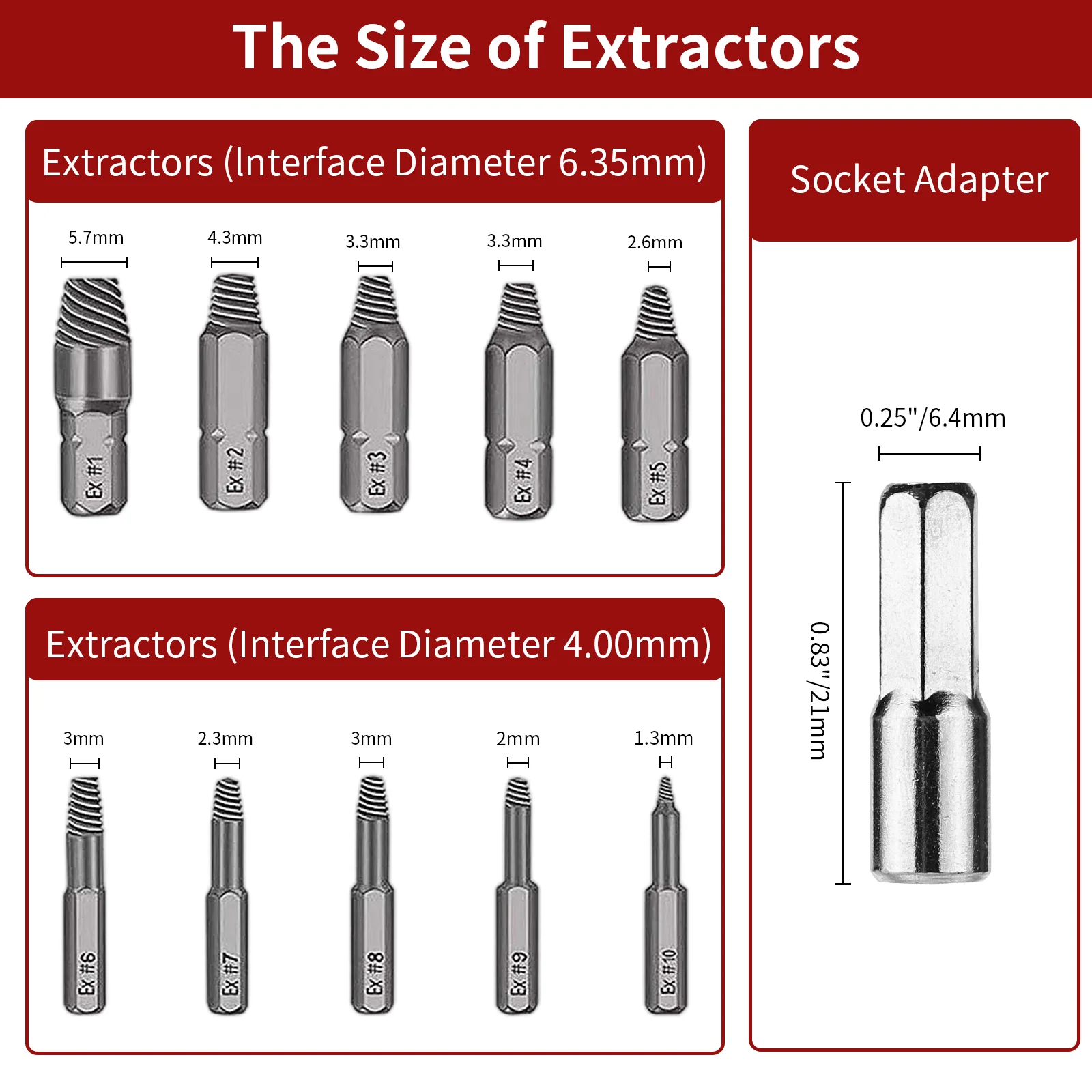 22Pcs Screw Extractor Set with Magnetic Extension Bit Holder Easy Out Drill Bits Bolt Stud Multi-Spline Screw Extractor
