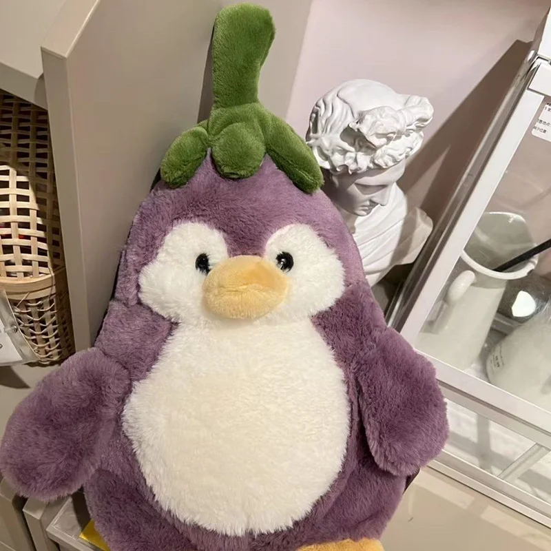 

Cute Penguin Eggplant Doll Plush Toy Cloth Doll Sleeping Male and Female Doll Birthday Gift