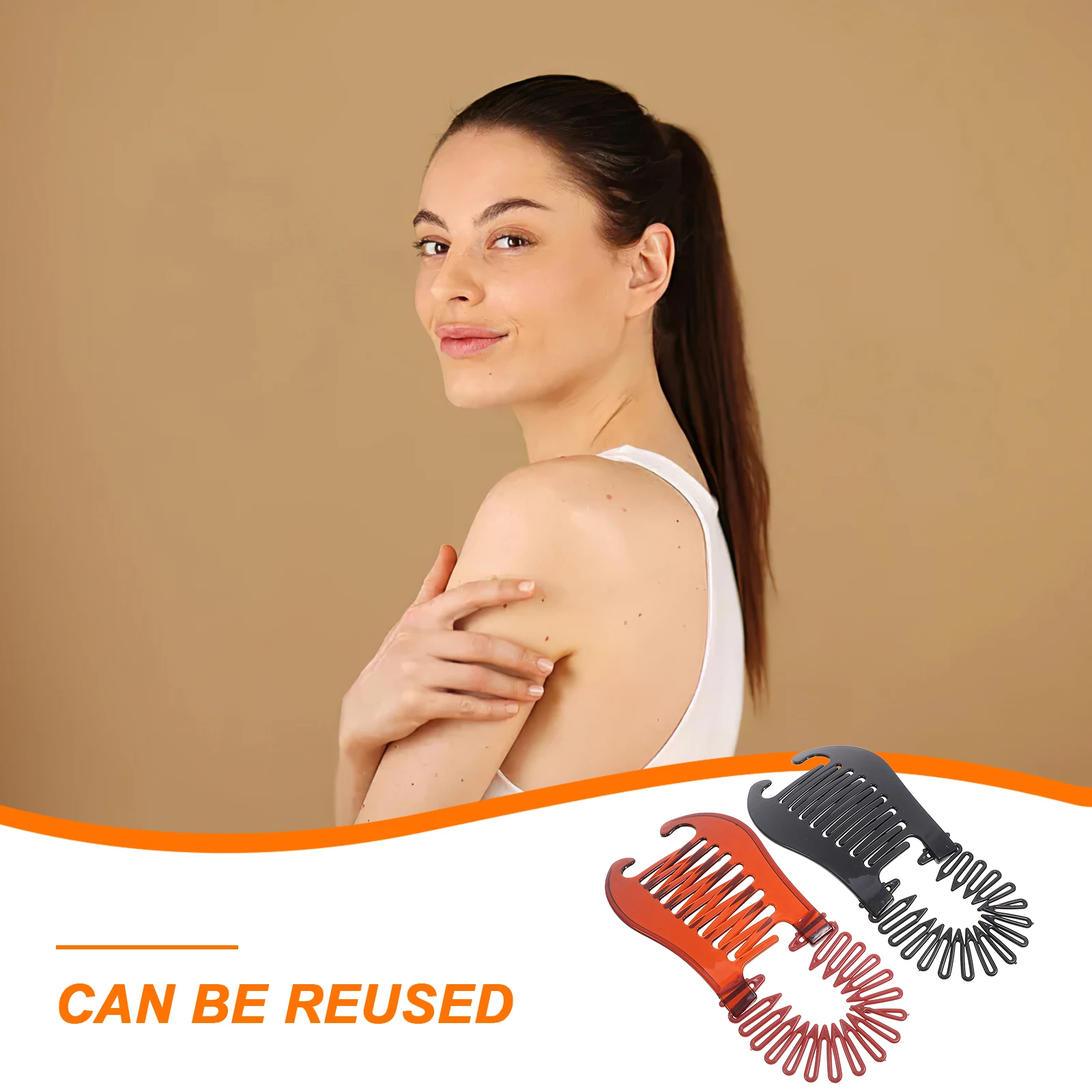 

4 шт. пластиковые зажимы-бананы, черный кофейный держатель для волос, хвост, нескользящий многоразовый женский модный аксессуар для волос, простой дизайн