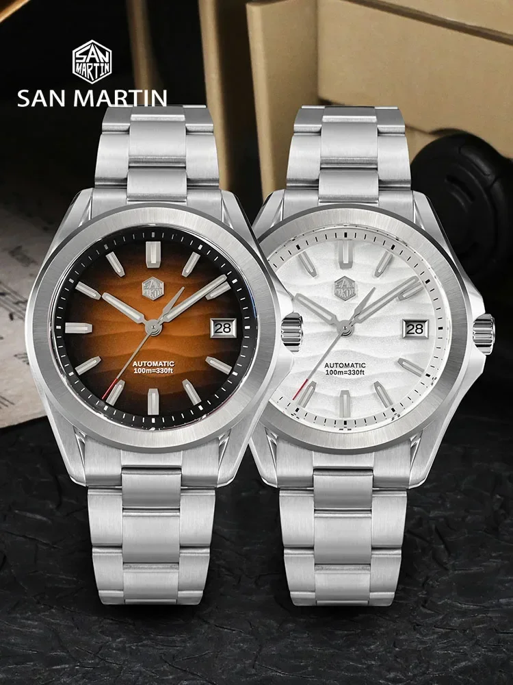 San Martin nuevo reloj Gada 39mm textura del desierto reloj de vestir para hombres NH35 zafiro mecánico automático impermeable 100m luminoso SN0129