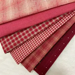 Red Basic Patchwork Japanese Yarn Dyed Cotton Fabric for Purse Sewing Quilting Bag Craft Cloth Fabric