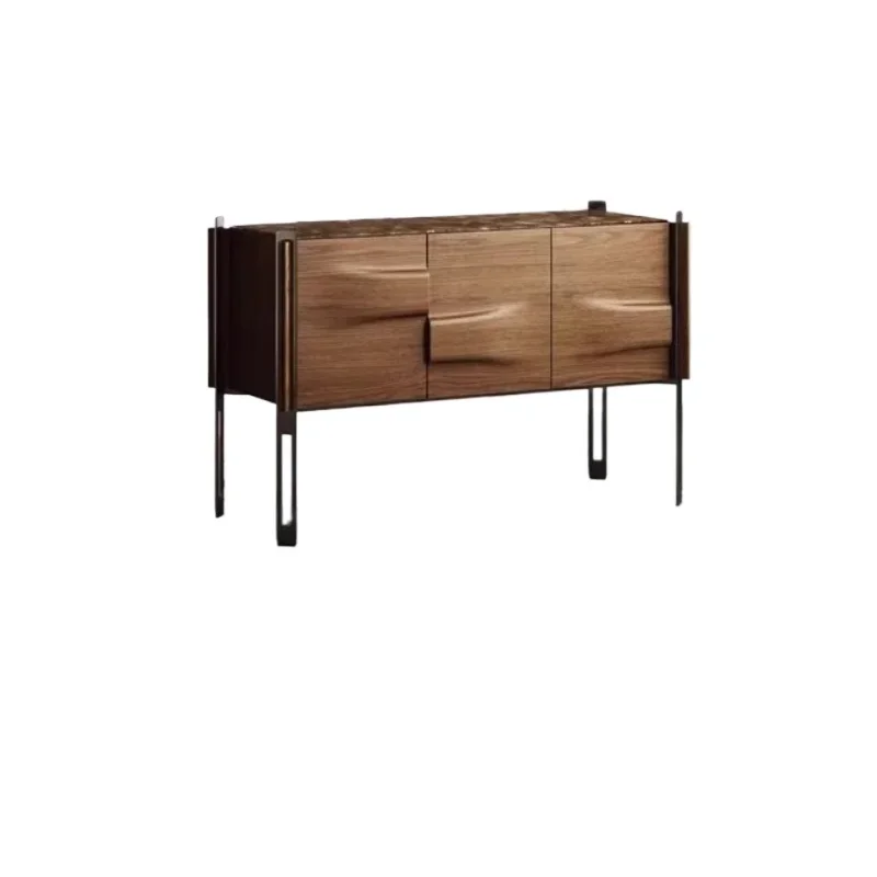 خزانة شرفة خشبية صلبة خفيفة فاخرة إيطالية حديثة وبسيطة وخزانة جانبية لتناول الطعام من الرخام وتخزين غرفة المعيشة في الفيلا #1