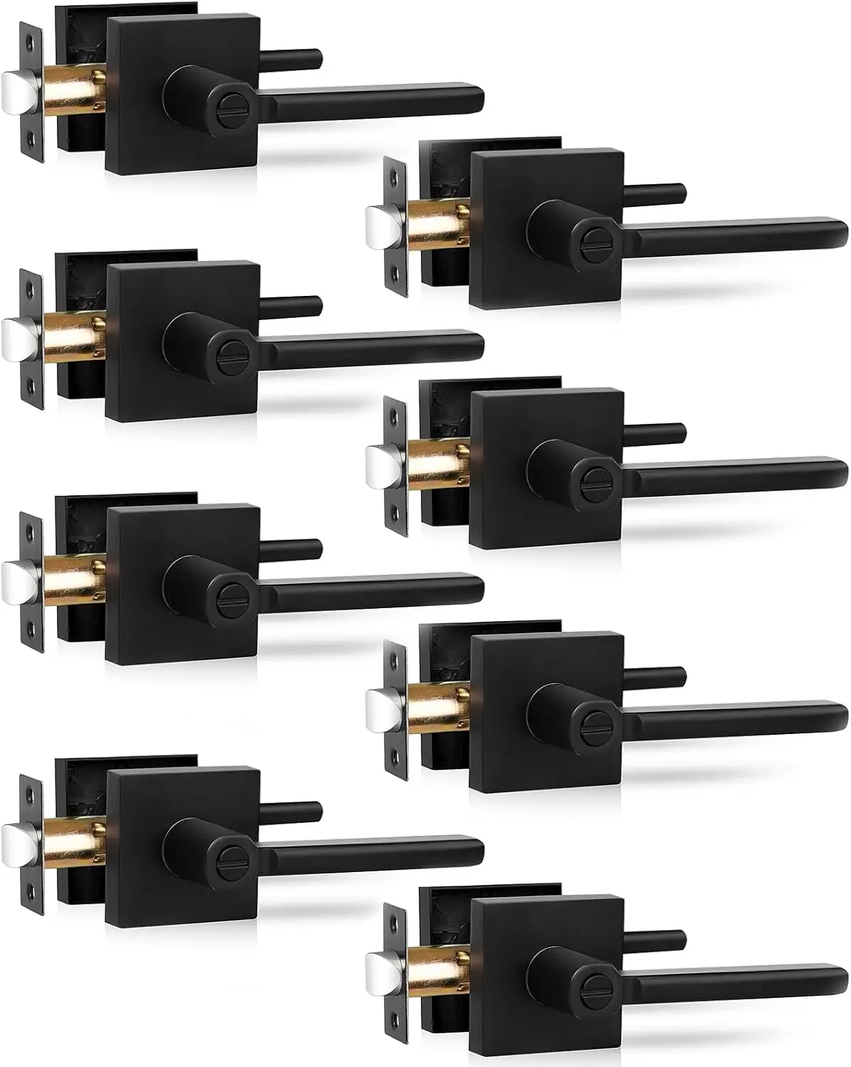 

Black Privacy Door Handles, Interior Door Knobs for Bed and Bath, Heavy Duty Door Lever Door Lock, Manijas para Puertas