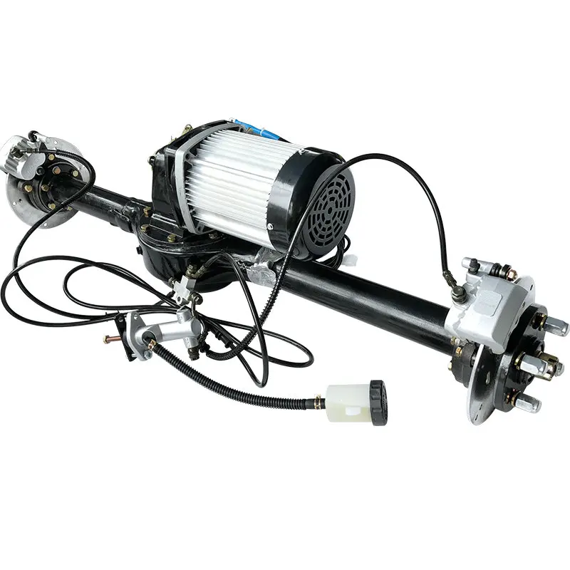 DC60V/72V 1500W/2KW disc brake brushless hub motor kit, electric tricycle rear axle assembly, load-bearing wheels, size optional