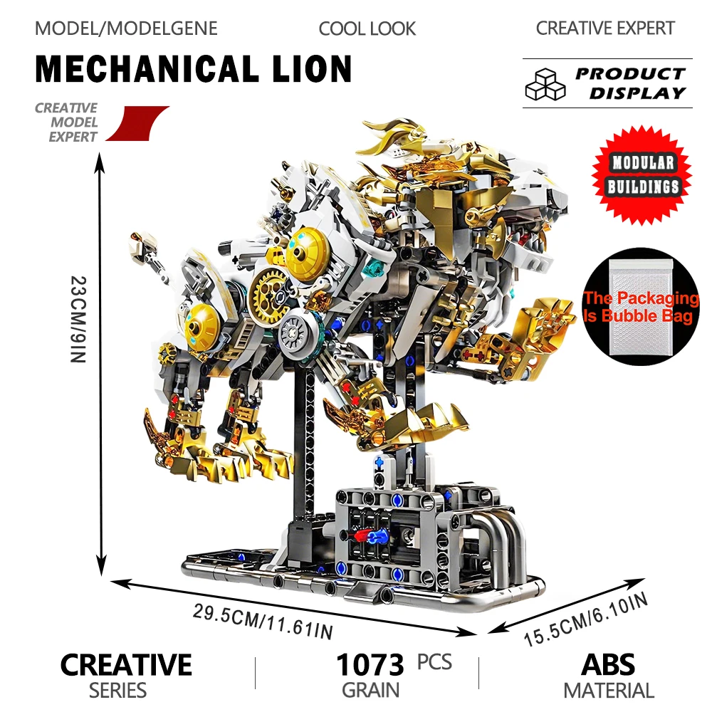 

Mechanical Lion Model Building Blocks Technical Beast Assembled Lion Animal Imitation Model For Home Decor Toys Gifts For Adult