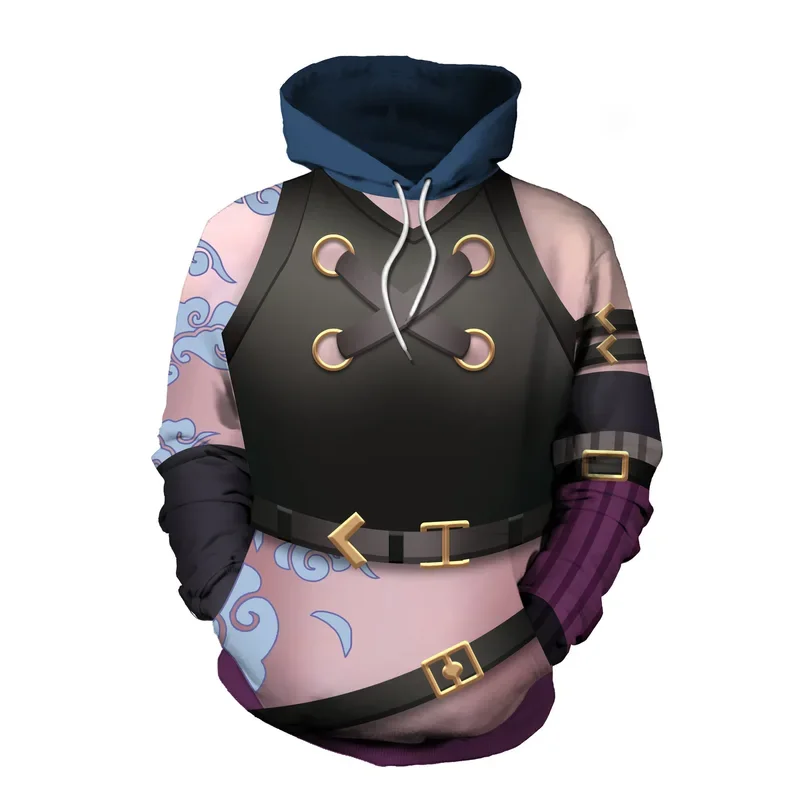 Arcane Hoodie LoL Vi Cosplay Hoodie 3D Printed Hooded Hoodies Sweatshirt Men Women 3D League of Legends Jinx Cosplay Costume