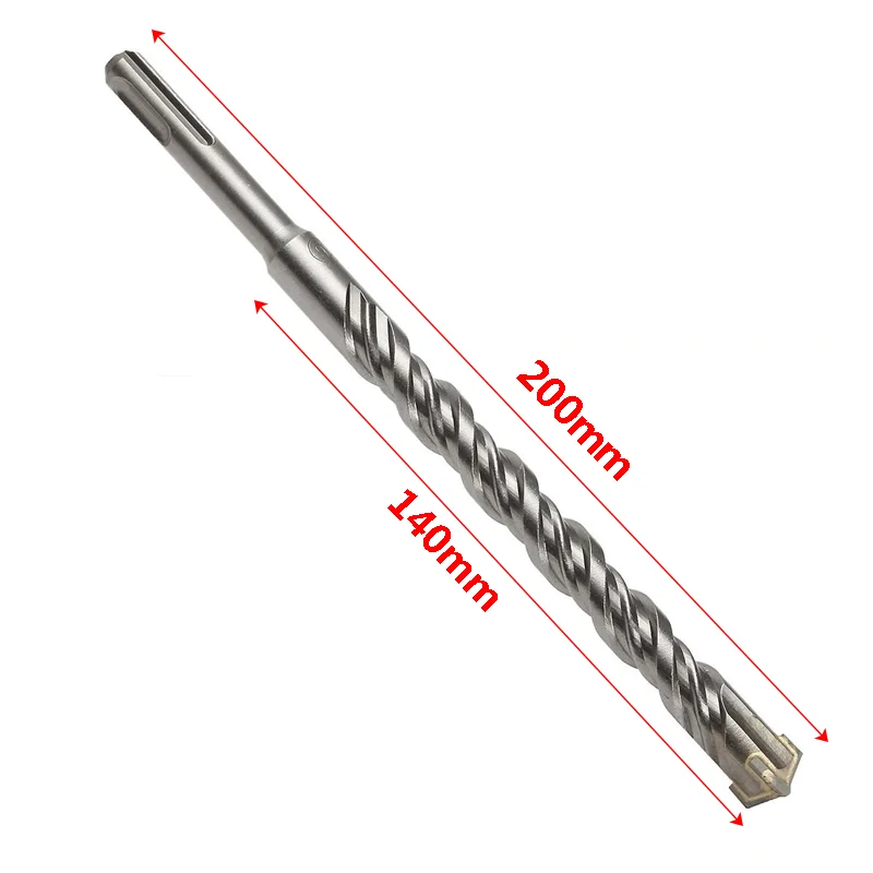 200mm cross drill bit Rotary drill bit Concrete drill bit 6-25mm SDS-PLUS round shank. For drilling through walls and stones