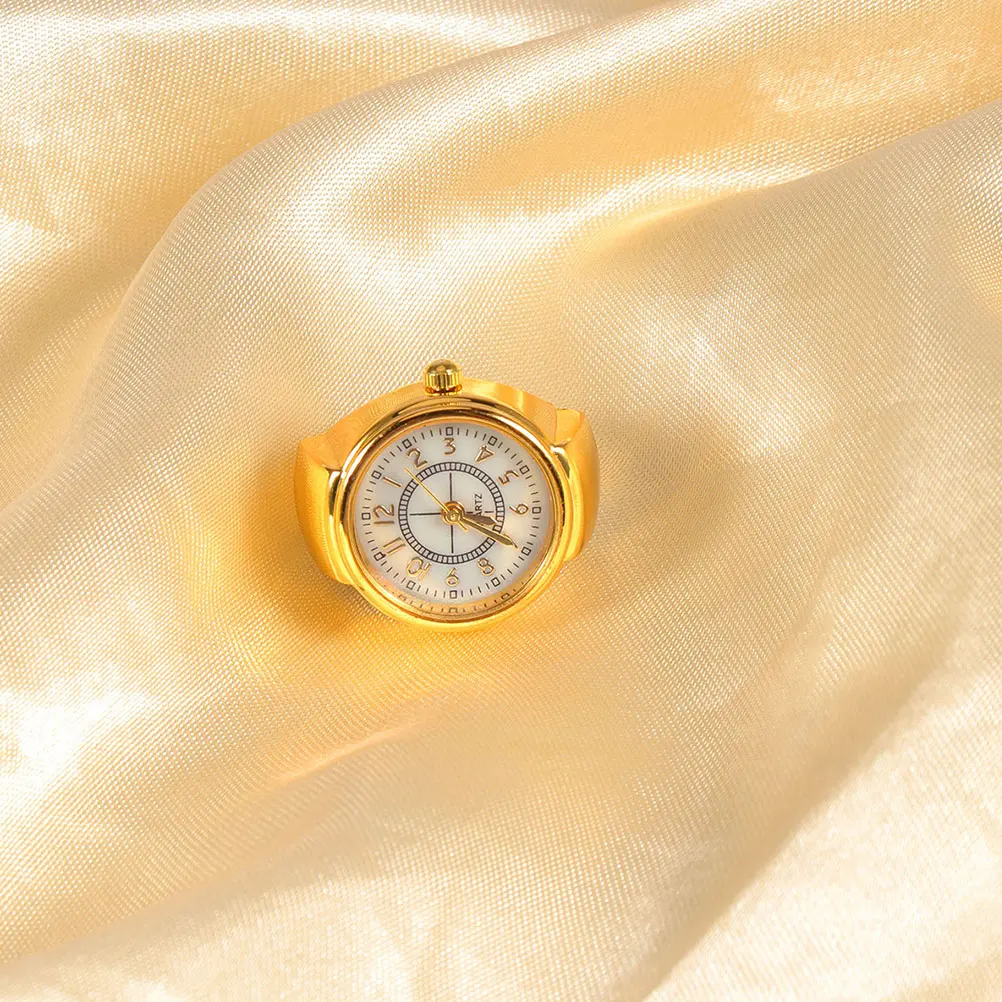 

2Pcs Finger Ring Watch Vintage Style Fashion Ring Decor Casual Mini Watch for Men Women Decorative Finger Circle