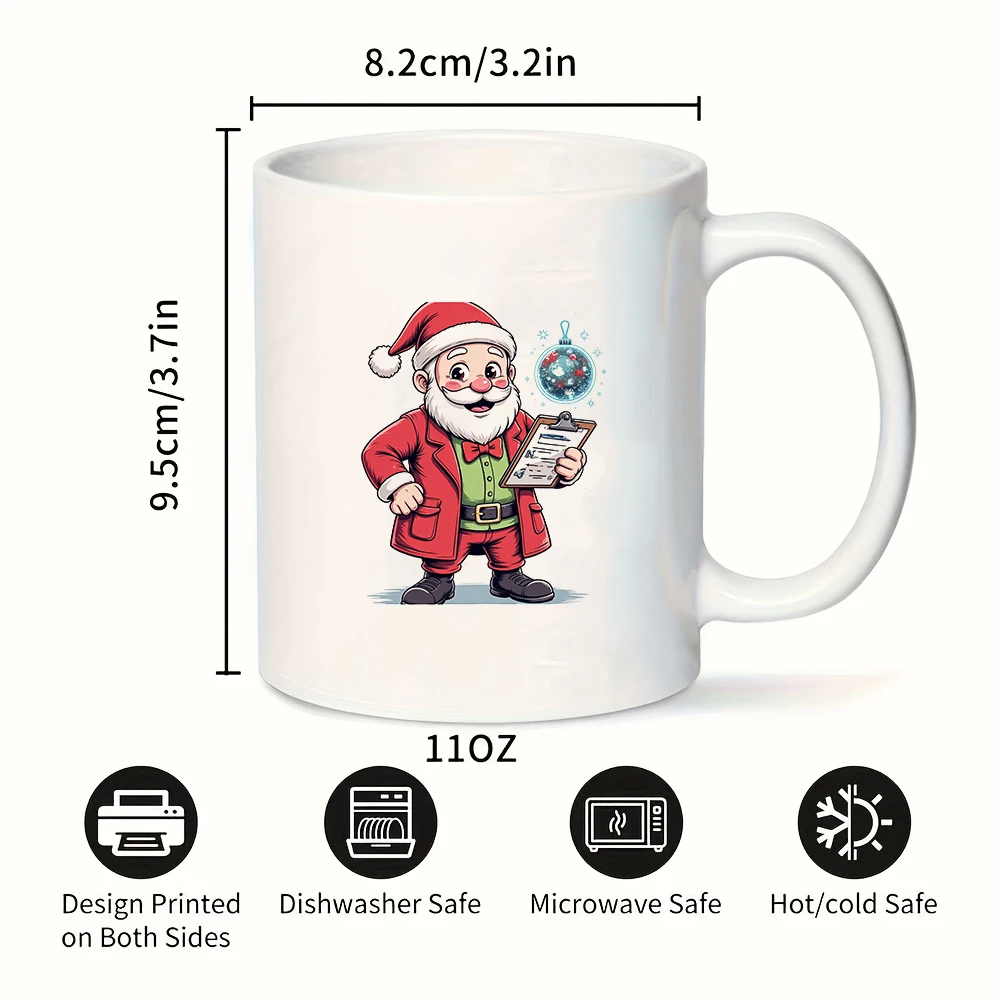 كوب كرتوني سانتا كلوز سعة 11 أونصة + كوب للأطفال، كوب قهوة للمكتب العائلي، مجموعة هدايا عيد الميلاد #3