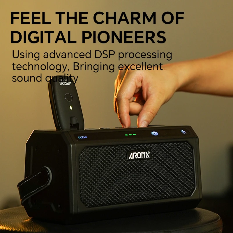 AROMA Electric Guitar Amp, Bluetooth 10W Rechargeable Electric Guitar Amplifier, Clean &Overdrive Effects