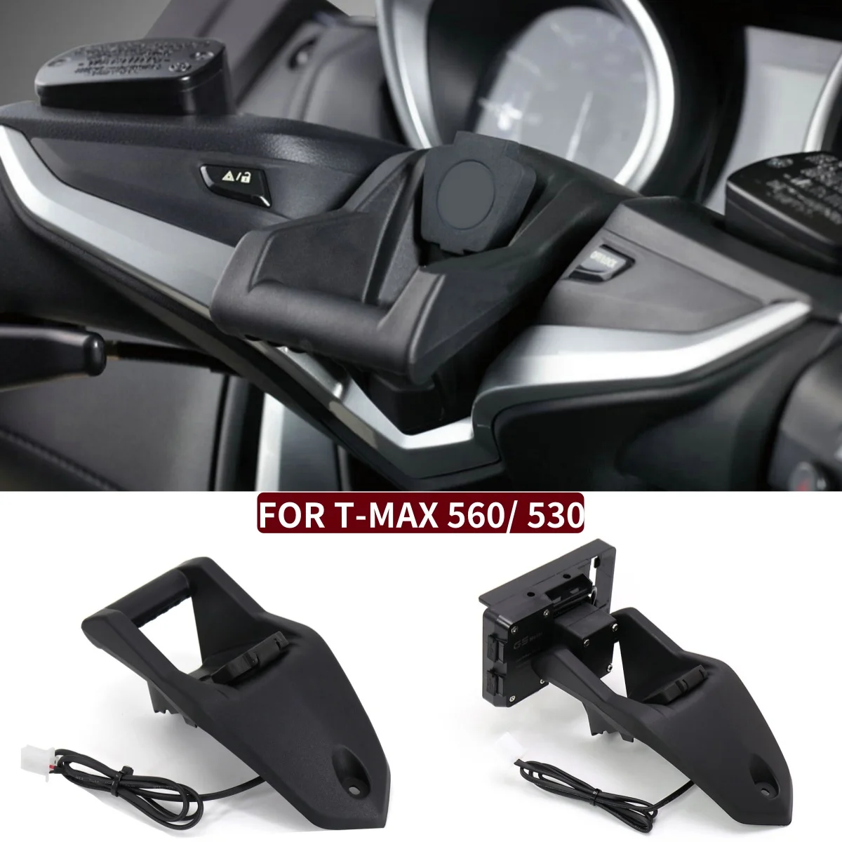 

Motorcycle Phone Holder Navigation Bracket With USB Charging Port For Yamaha T-MAX530 TMAX 560 TMAX530 SX / DX 2017 2018 2019