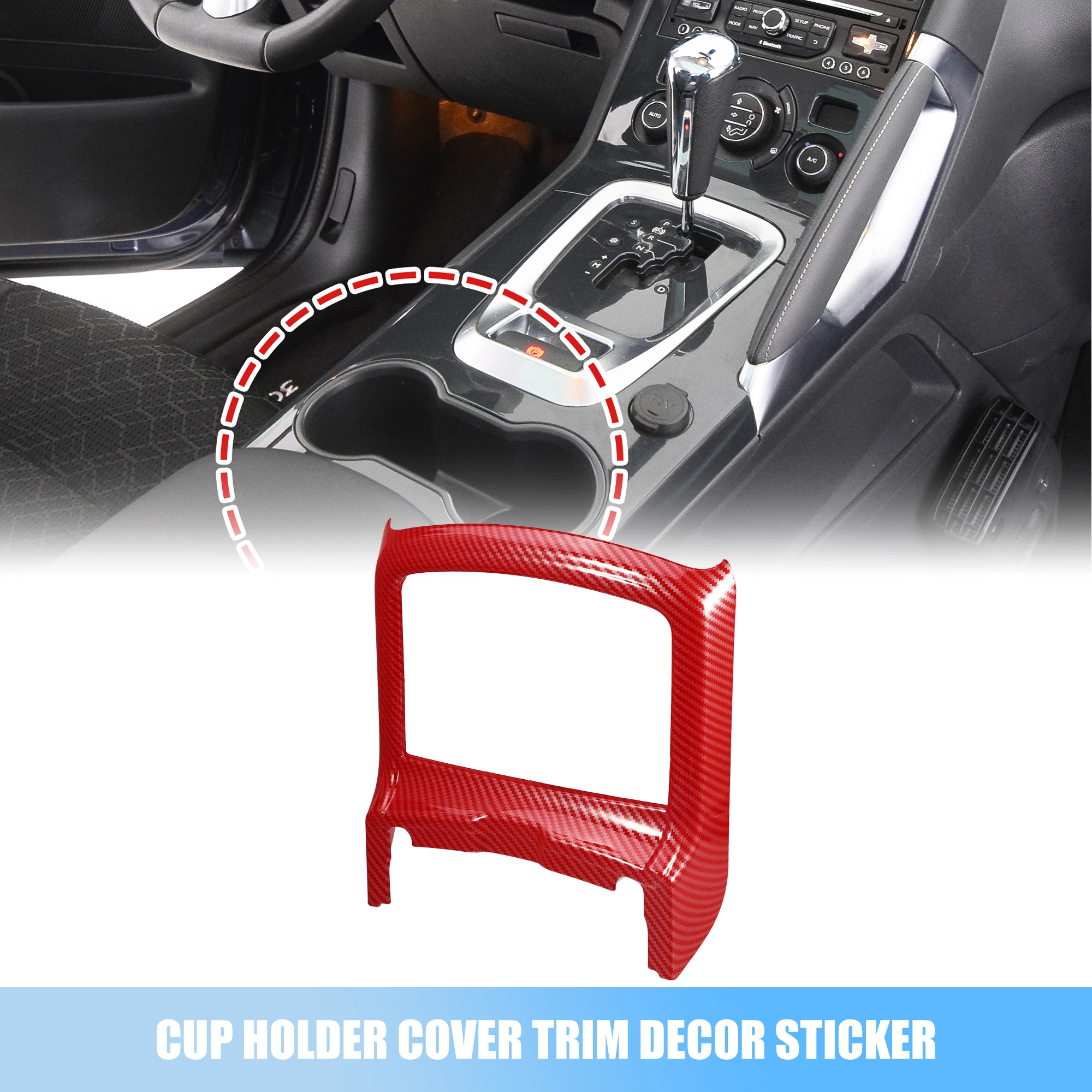 

UXCELL 1 Pc Red Cup Holder Cover Trim Decor Sticker for Dodge Charger for Chrysler
