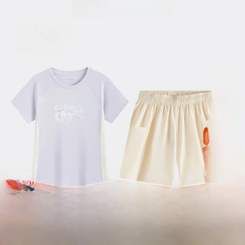 kids-girls'-sportswear-set-summer-new-arrival-comfortable-quick-dry-short-sleeve-shorts-outfit-polyester-fiber-sportswear