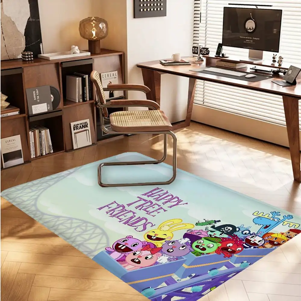 Classic H-Happy T-Tree F-Friends Bathroom Mat Kids Room Bedroom Decoration Balcony Anti-Slip Doormat Living Room Welcome Rug