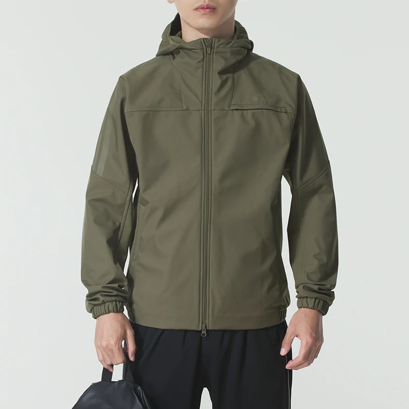 Adidas Men's Woven Sportswear Fleece Jacket Outdoor Windproof Training Casual Hooded Jacket Ka1305