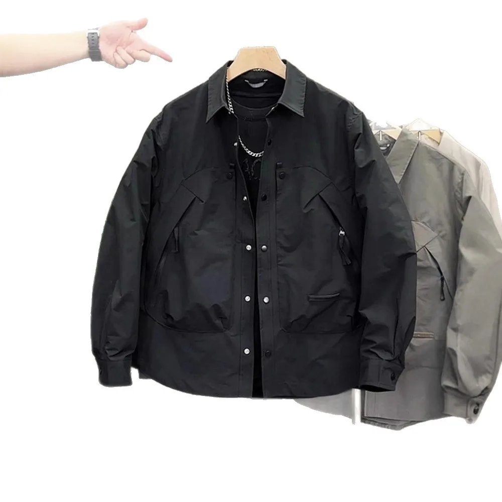 سترة عمل أمريكية الطراز للربيع والخريف، سترة رجالية فضفاضة بياقة، ملابس خارجية عصرية أنيقة متعددة الاستخدامات وخفيفة الوزن #5