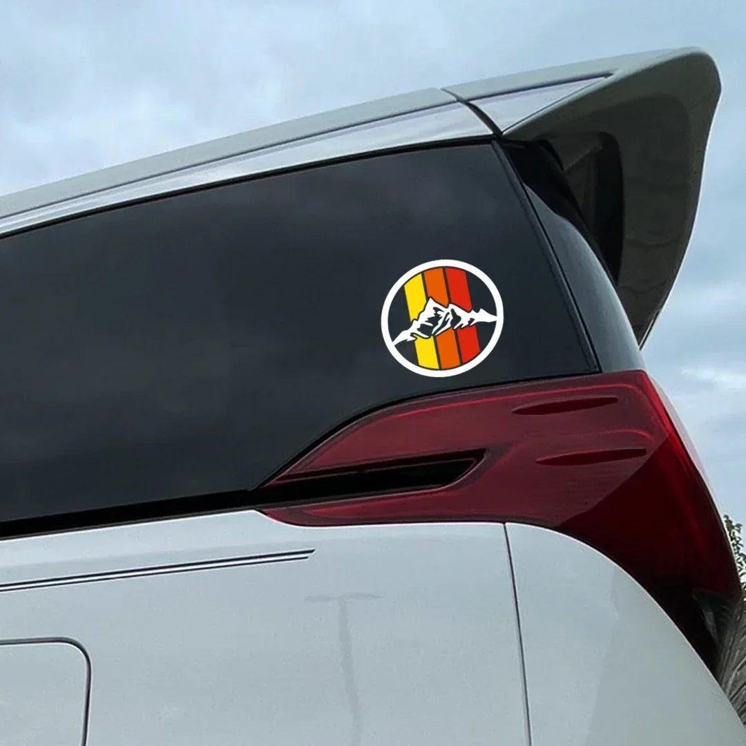 Trio Color Retro Rainbow Racing Stripes Die Cut Vinyl Sticker, Off-Road Decal for 4RUNNER Tacoma Tundra Mountain Life Decor