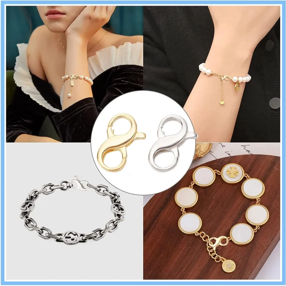 5pcs 18K Gold Plated Brass Double Opening Lobster Clasps Closure Connector for Necklace Bracelets DIY Jewelry Finding Supplies image 6