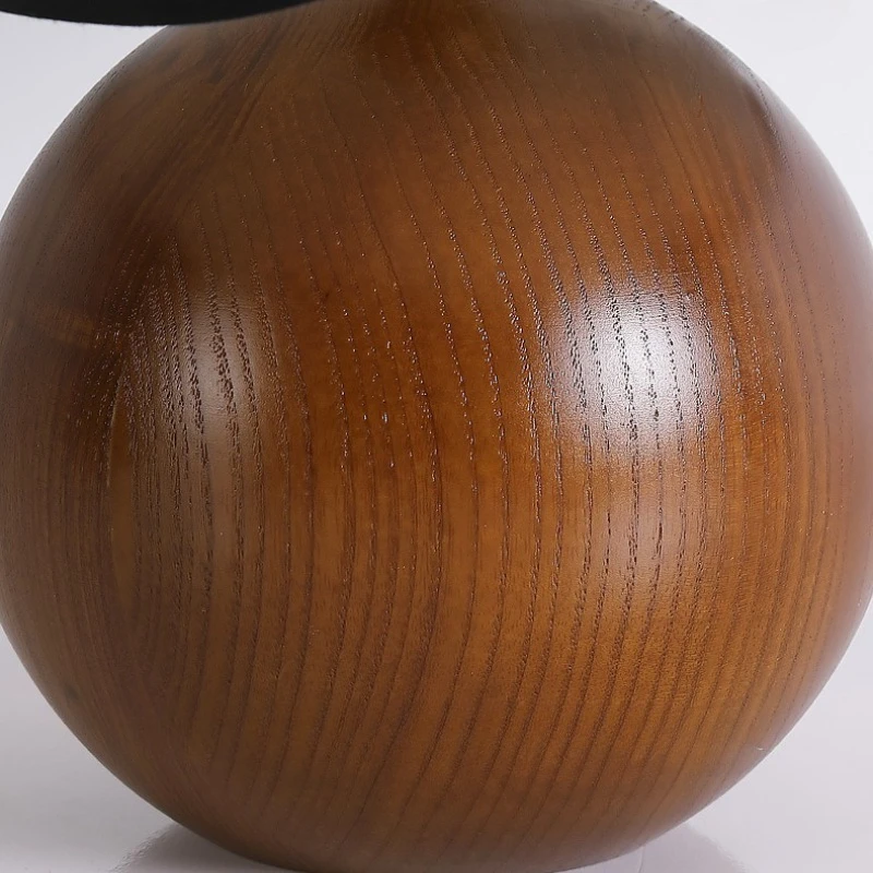 اليابانية الرجعية خشبية المجال قاعدة مصابيح طاولة LED الأبيض البتلة النسيج عاكس الضوء غرفة المعيشة غرفة نوم مطعم مكتب عمل أضواء #3