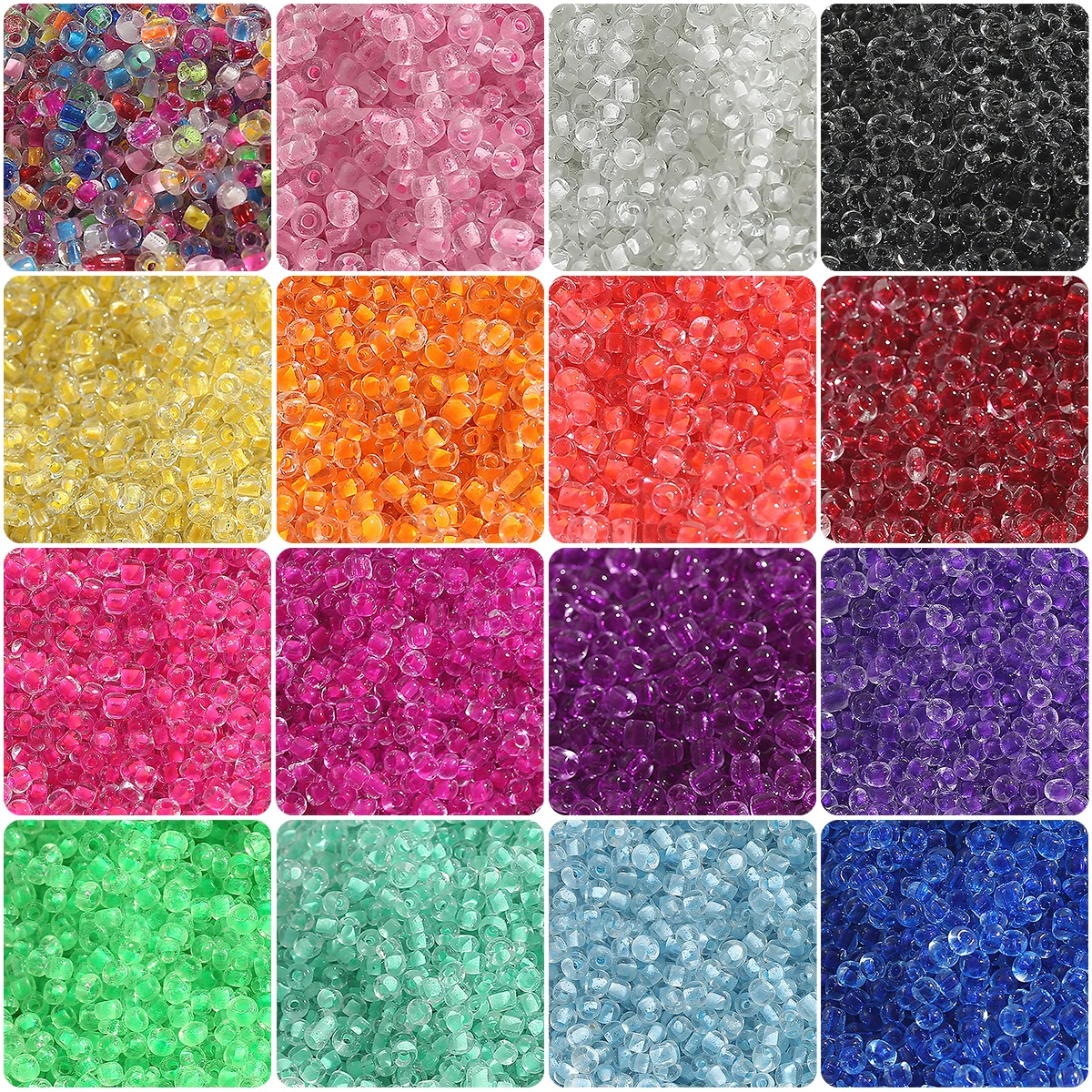 

2/3/4mm High-Quality Dye Core Glass Rice Beads Craft Beads for DIY Necklaces Bracelets Handmade Jewelry 15g/bag≈1000/500/150pcs