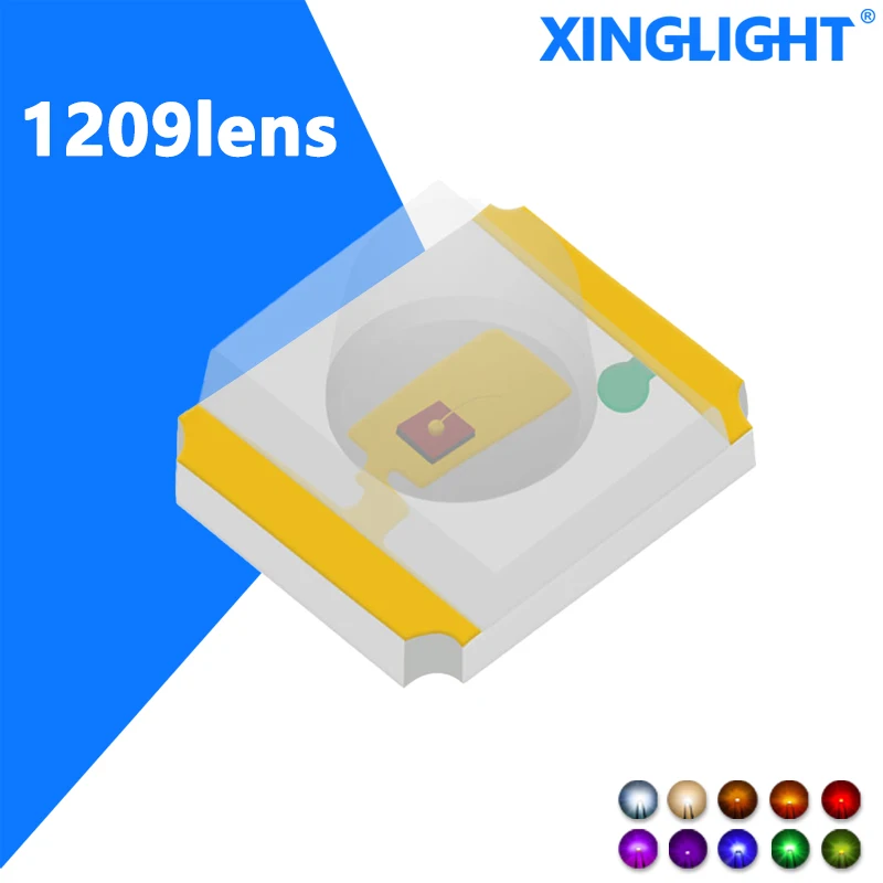 XINGLIGHT 1209 렌즈, SMD LED, 레드, 오렌지, 블루, 옐로우, 그린, XL-TD3224 다이오드, 100 개, 0.06W