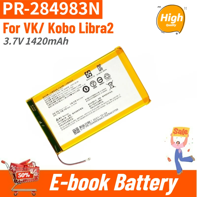 

High Quality PR-284983N E-book Battery 3.7V 1420mAh for VK/ Kobo Libra2 Brand New Replacement Battery