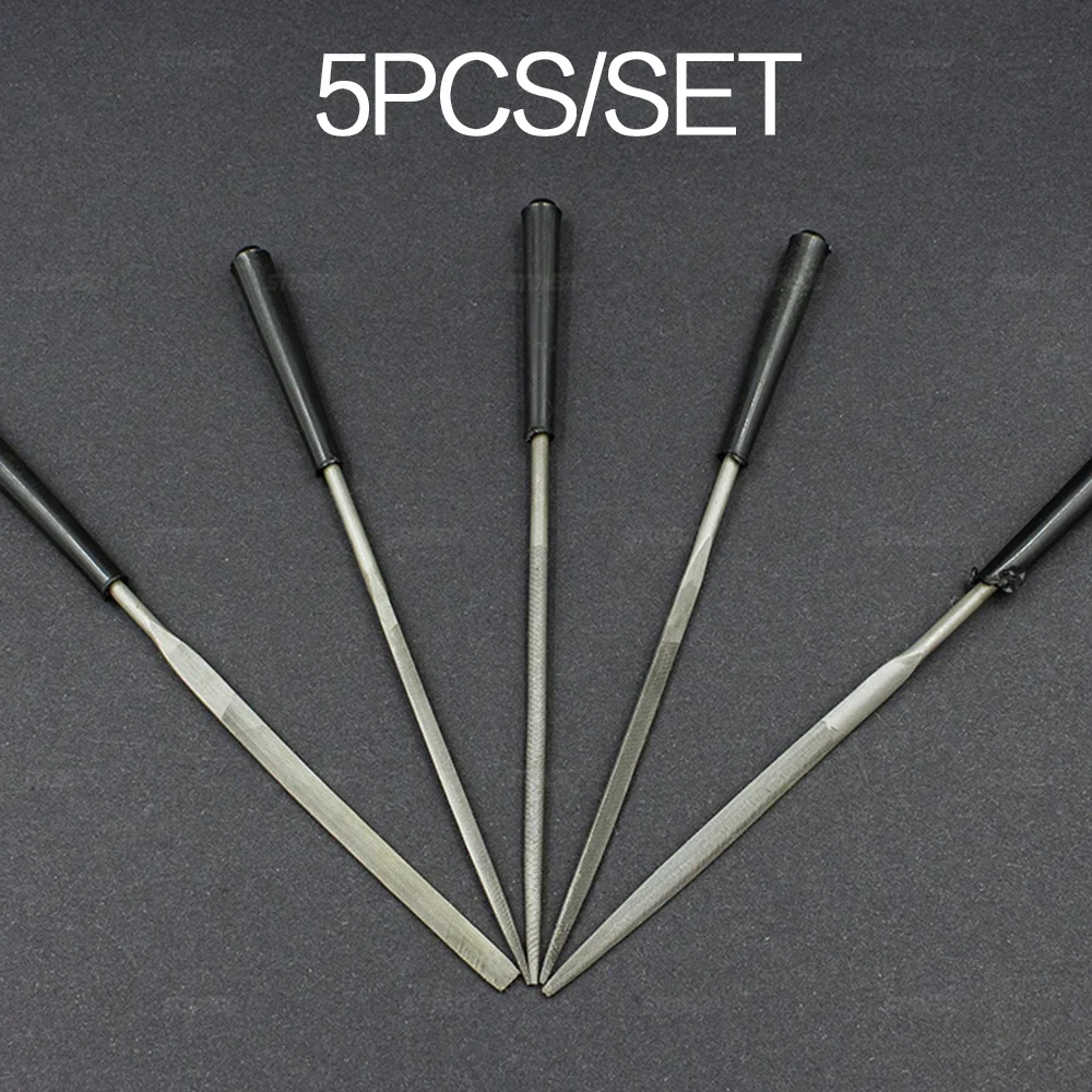 STONEGO 5PCS/10PCS 3x140mm 바늘 파일 세트 보석상 다이아몬드 조각 공예 도구 금속 유리 석재 손 도구