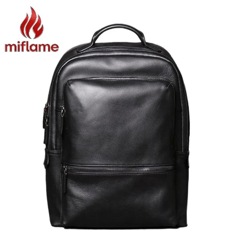 

Vintage Genuine Leather Laptop Backpack Men Business Travel Computer Bag Large Capacity Fits 17 Inch