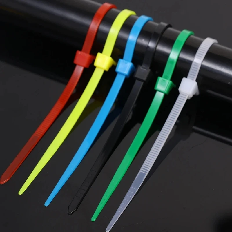 100PCS Reusable Self-Locking Nylon Cord Ties SecureFastening MixedColors Durable Flexible Ribbed Design for Indoor&Outdoor image 3
