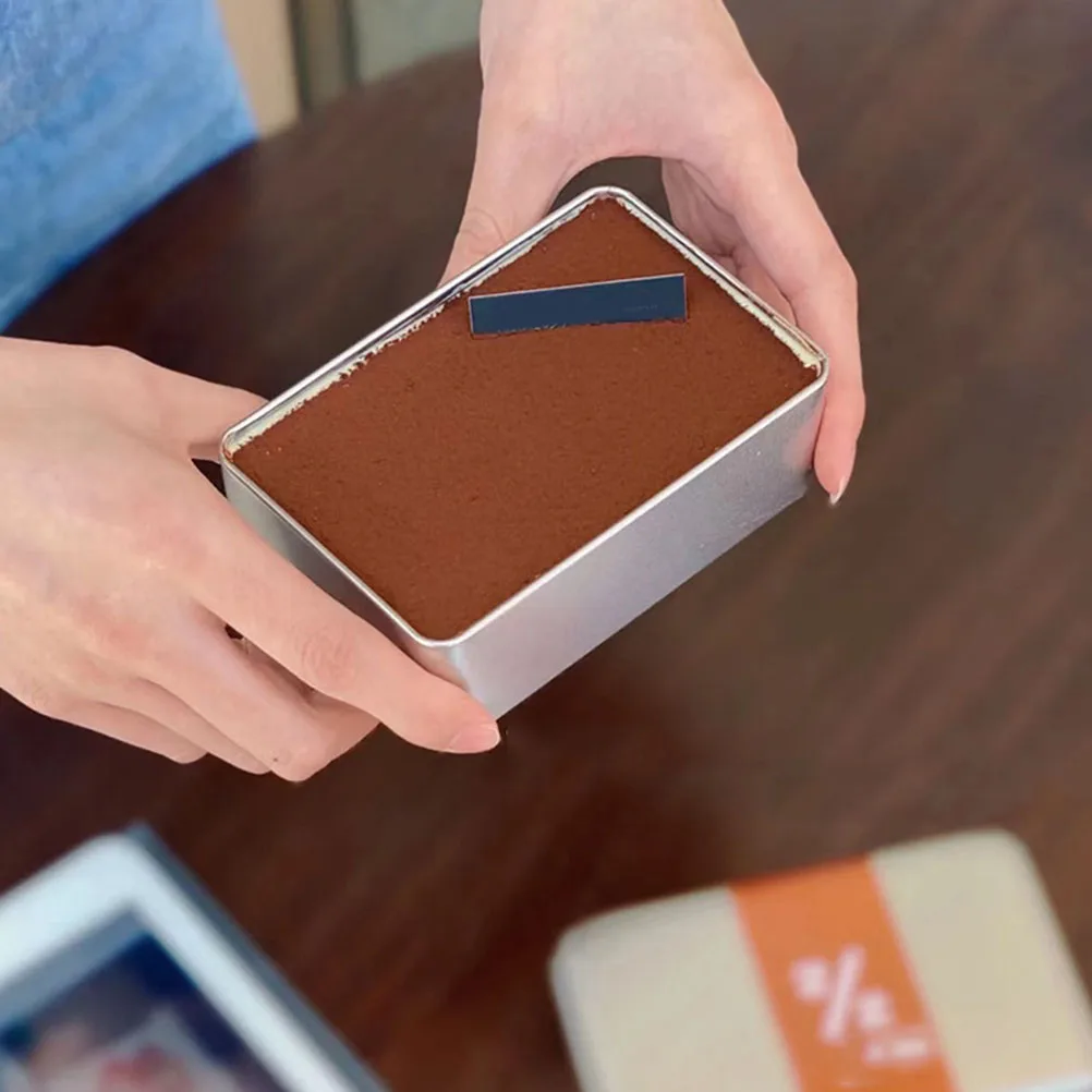 

2Pcs Cake Box Tiramisu Stainless Steel Bread Pan Lid Baking Snacks Portable Multi Function Cookie Wrapping Party Favor Boxes