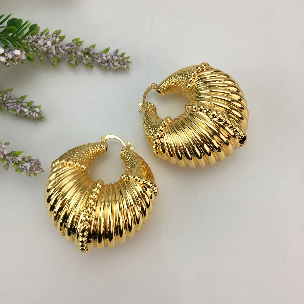 American African Nigeria Fashion Big Drop Earrings Exquisite Copper Large Style For Woman Daily Jewelry Gifts FHK16688