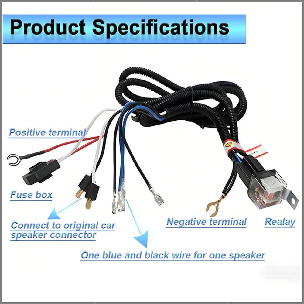 12V Car For Horn Relay Wiring Harness Kit with Copper Wire Coils for Reliable Performance and Easy Installation